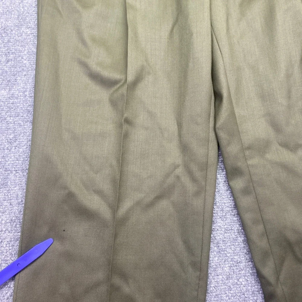 Jos A Bank Windsor Executive Collection Wool Gabardine Pleated Pants Green 36R